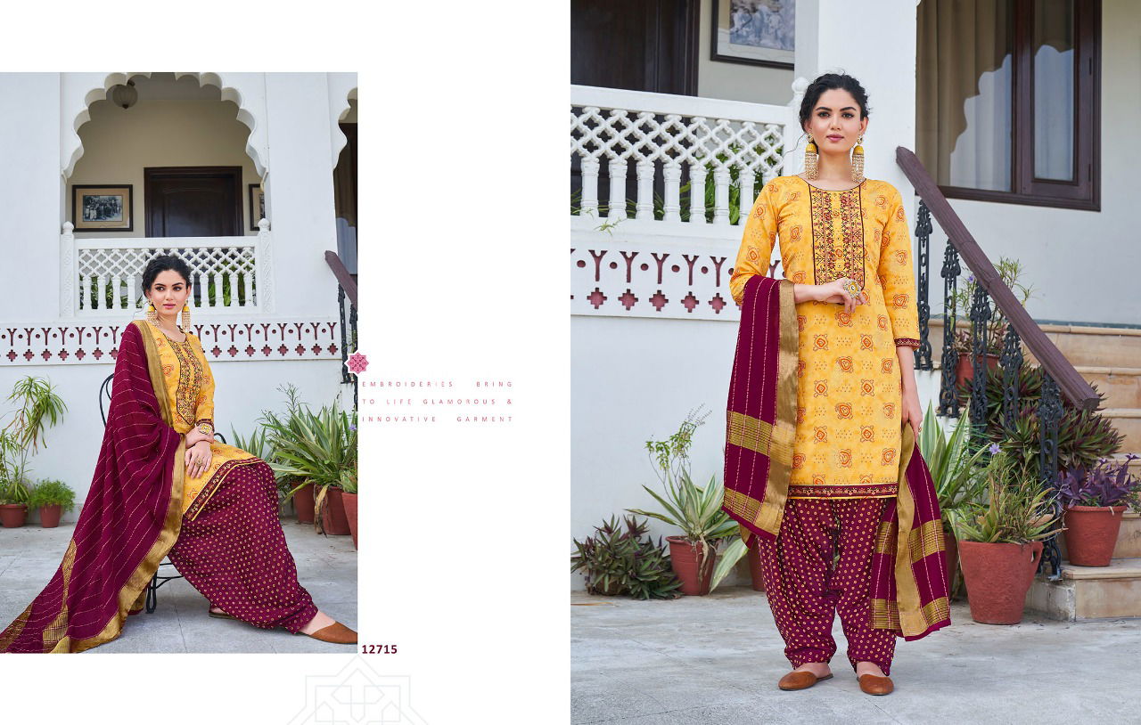 Kalaroop Bandhej Designer Fancy Festive Wear Patiala Modal Ready Made Collection